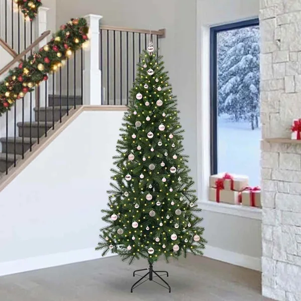 Sapin de Noël artificiel avec 300 LED Vert 240 cm PE et PVC