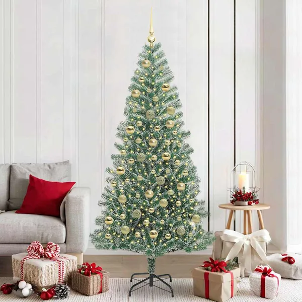 Arbre de Noël artificiel floconné de neige avec lumière LED