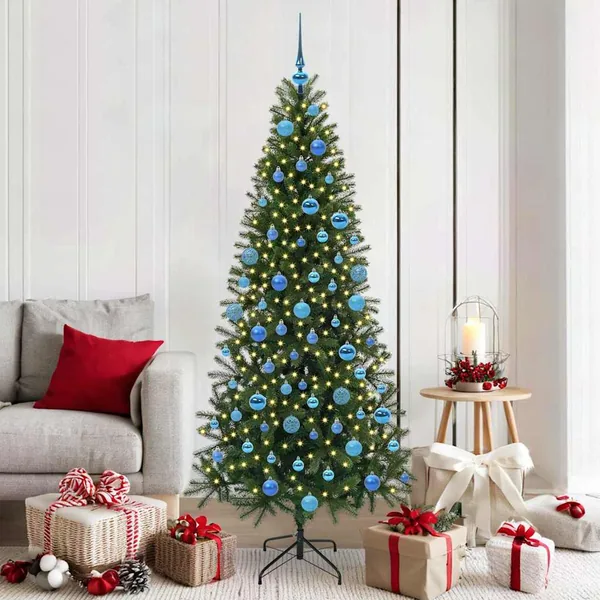 Sapin de Noël artificiel avec 300 LED Vert 180 cm PE et PVC