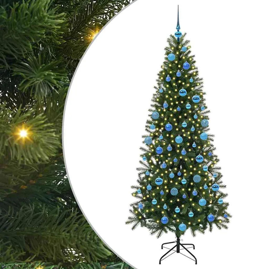 Sapin de Noël artificiel avec 300 LED Vert 180 cm PE et PVC - 2