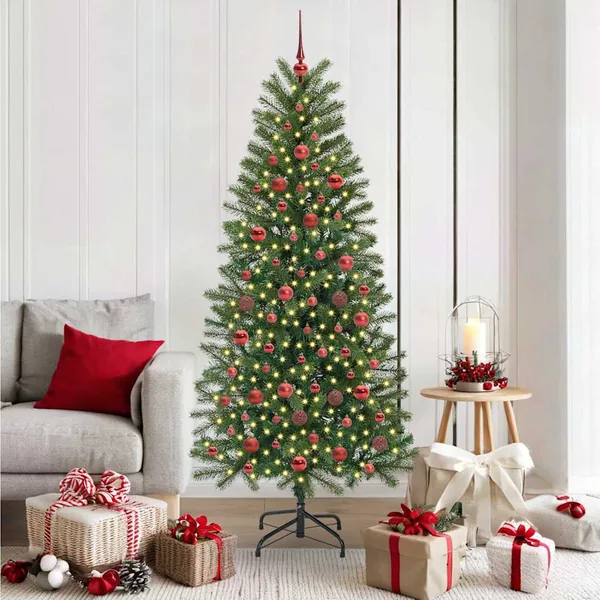 Sapin de Noël artificiel avec 300 LED Vert 180 cm PE et PVC
