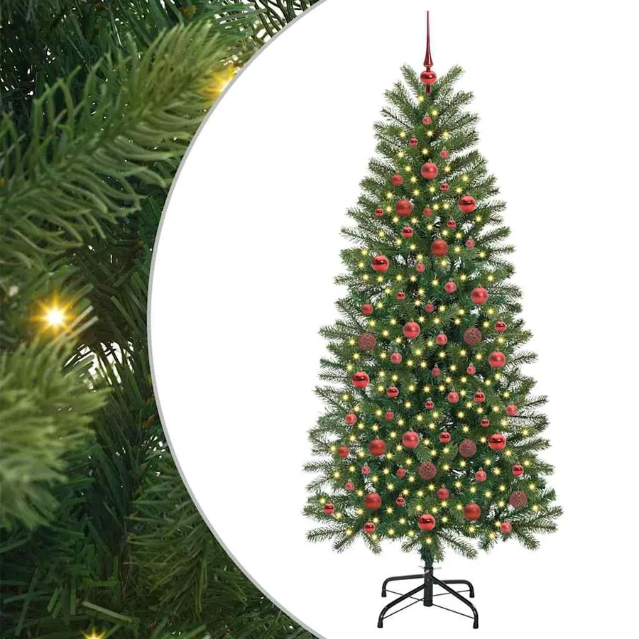 Sapin de Noël artificiel avec 300 LED Vert 180 cm PE et PVC - 2