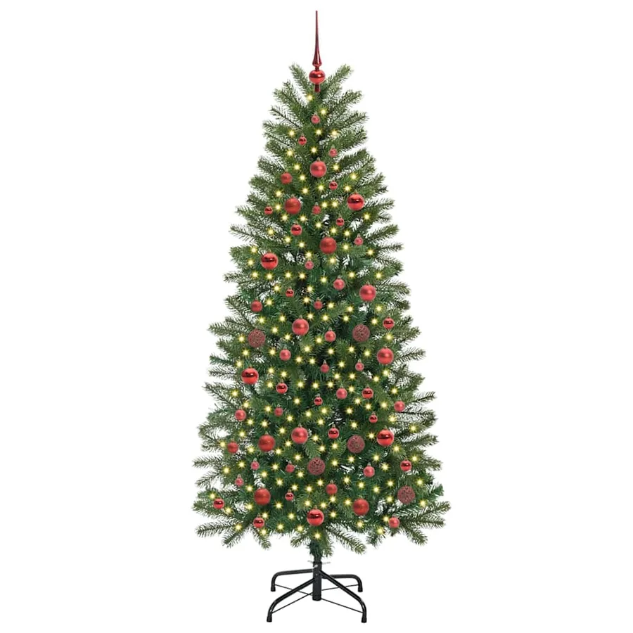 Sapin de Noël artificiel avec 300 LED Vert 180 cm PE et PVC - 3