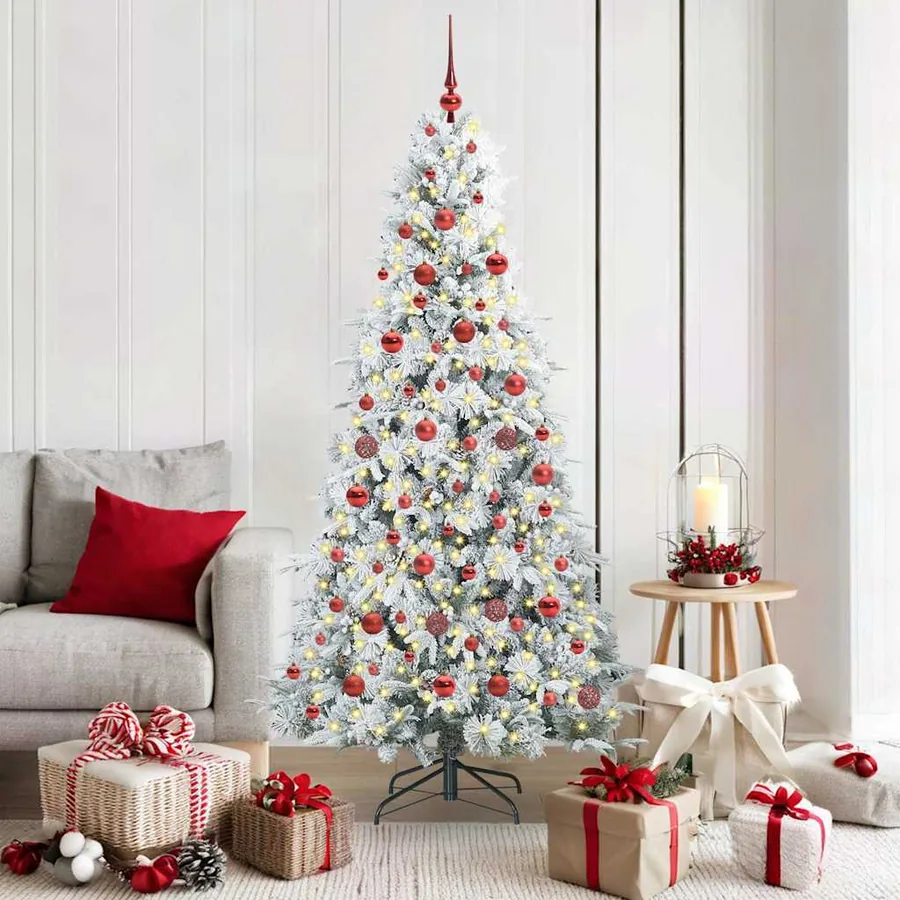 Sapin de Noël Artificiel à Branches Articulées Blanc 180 cm