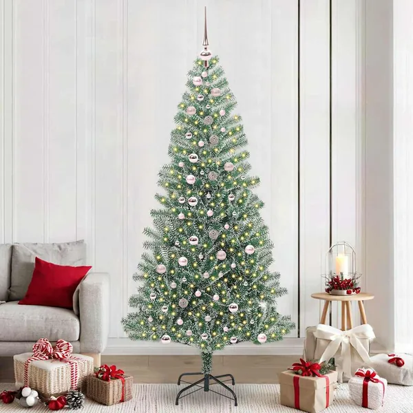 Arbre de Noël artificiel floconné de neige avec lumière LED