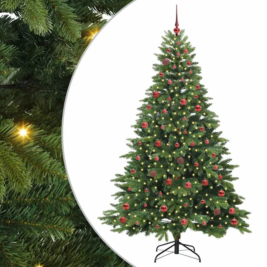 Sapin de Noël artificiel avec 300 LED Vert 210 cm PE et PVC - 2
