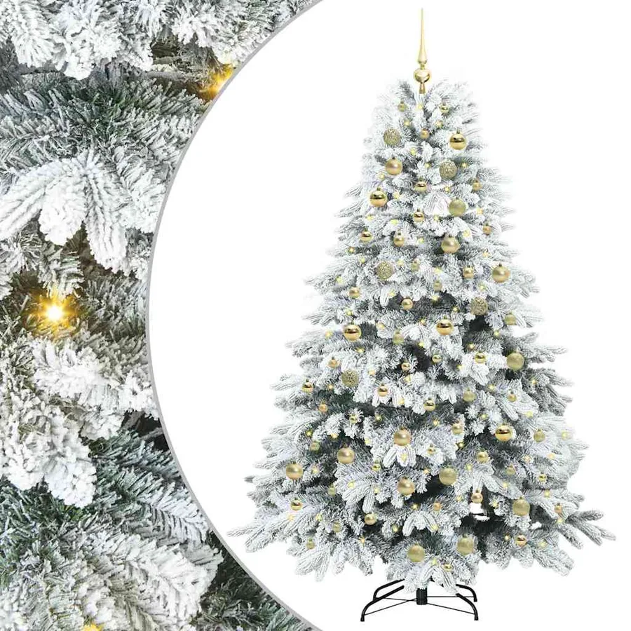 Sapin de Noël artificiel avec 300 LED Blanc 180 cm PE et PVC - 2