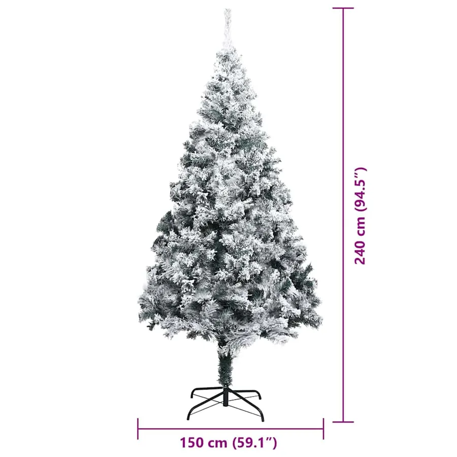 Sapin de Noël artificiel Blanc 240 cm PVC, Acier et Plastique - 15