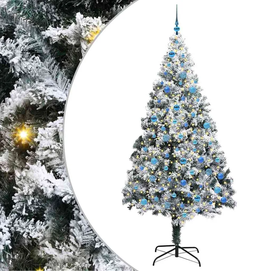 Sapin de Noël artificiel Blanc 240 cm PVC, Acier et Plastique - 2