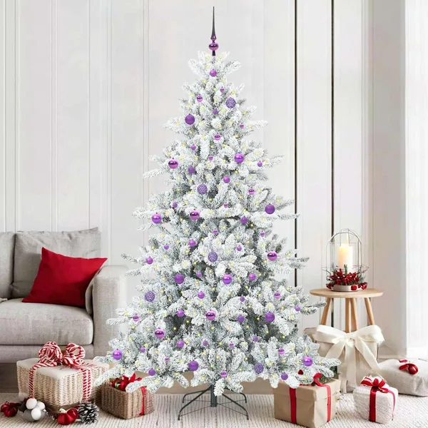 Sapin de Noël Artificiel à Branches Articulées Blanc 210 cm