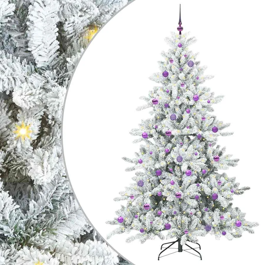 Sapin de Noël Artificiel à Branches Articulées Blanc 210 cm - 2