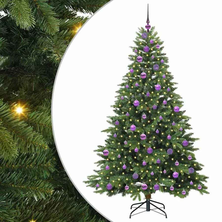 Sapin de Noël artificiel avec 300 LED Vert 180 cm PE et PVC - 2