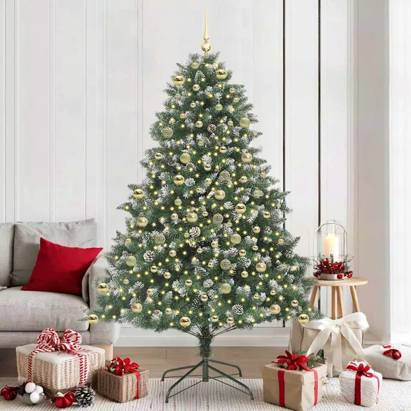 Sapin de Noël artificiel Vert 210 cm PVC, plastique et acier