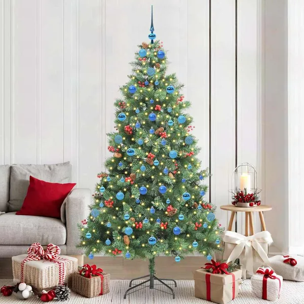 Sapin de Noël artificiel Vert 210 cm PVC et métal