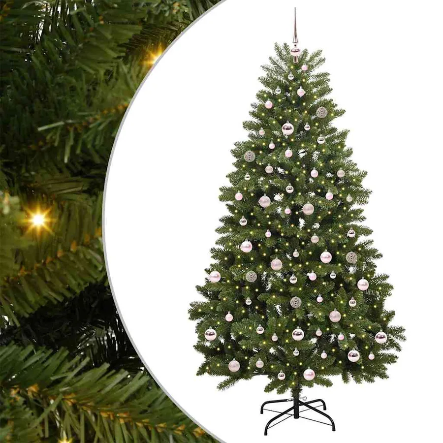 Sapin de Noël artificiel avec 300 LED Vert 210 cm PVC et métal - 2
