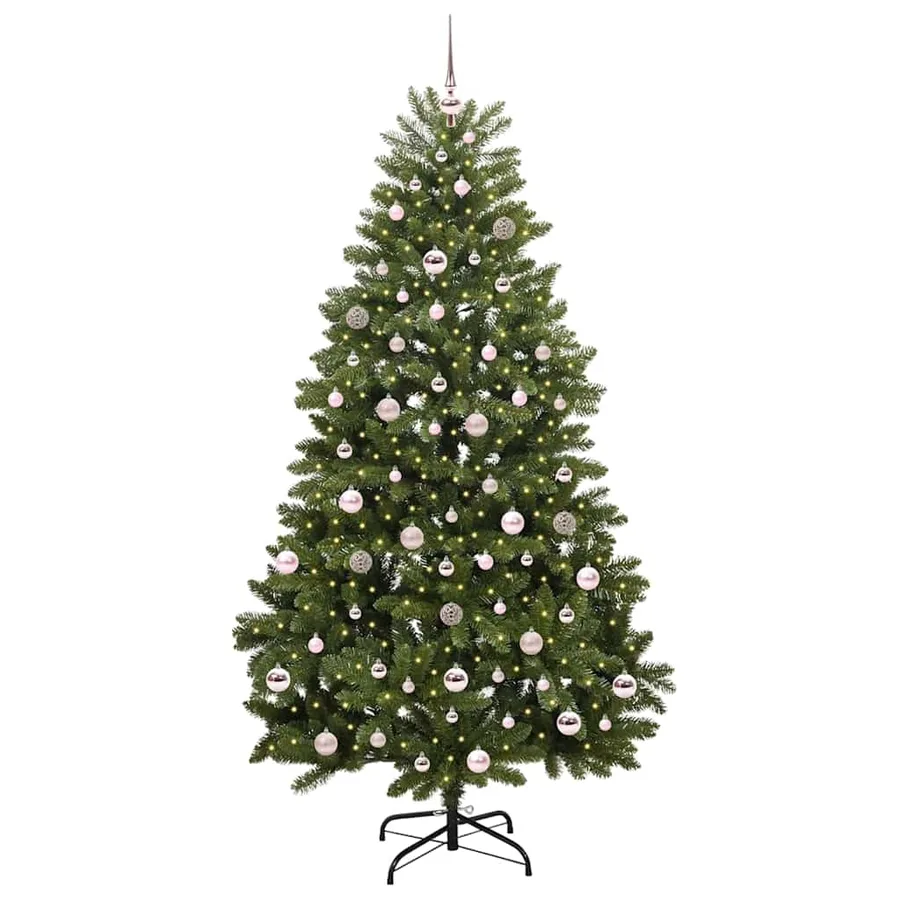 Sapin de Noël artificiel avec 300 LED Vert 210 cm PVC et métal - 3