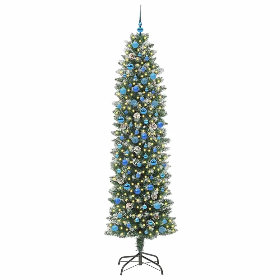 Arbre de Noël artificiel slim avec 300 LED Vert et blanc 240 cm - 3