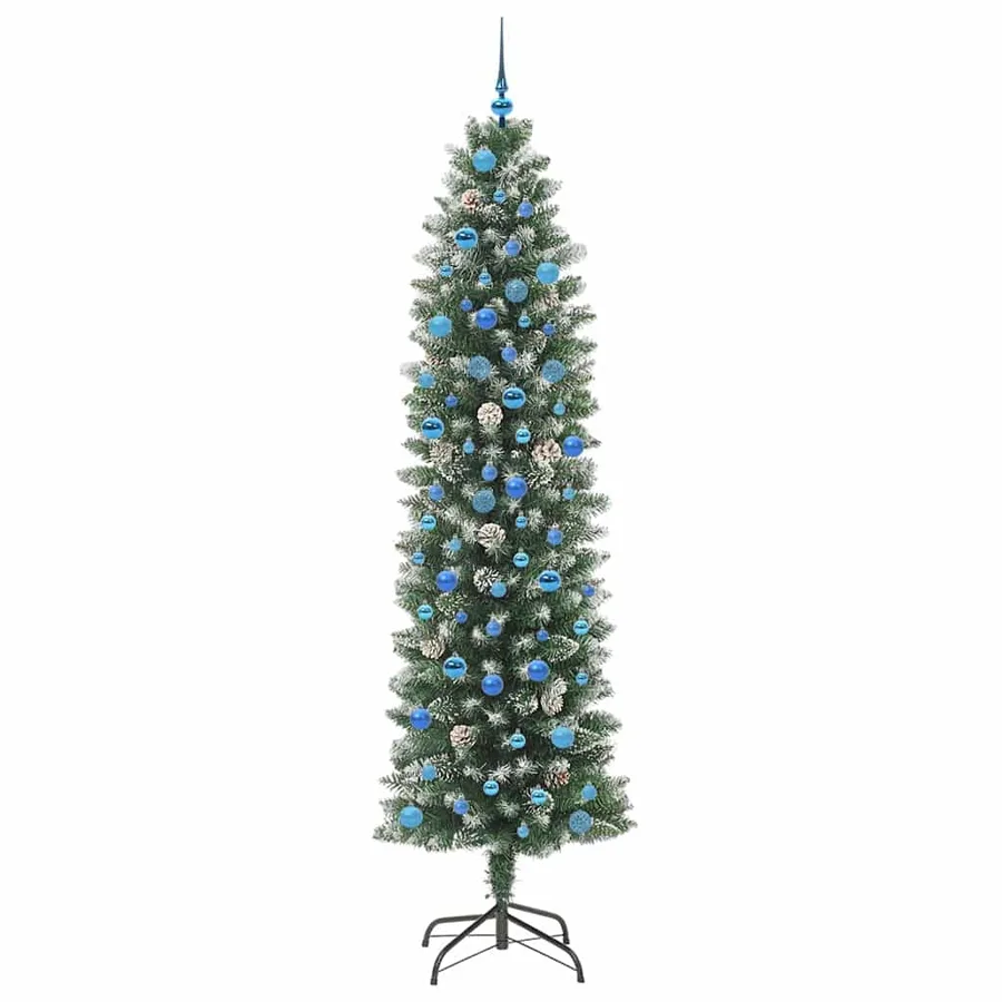 Arbre de Noël artificiel slim avec 300 LED Vert et blanc 240 cm - 4