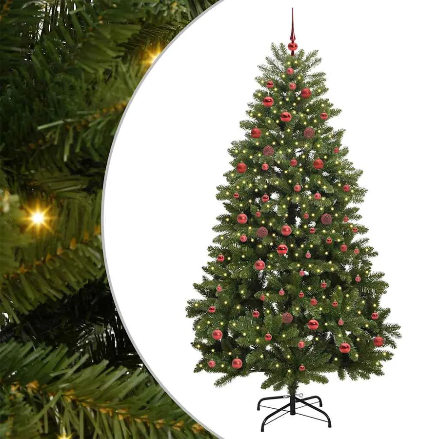 Sapin de Noël artificiel avec 300 LED Vert 210 cm PVC et métal - 2