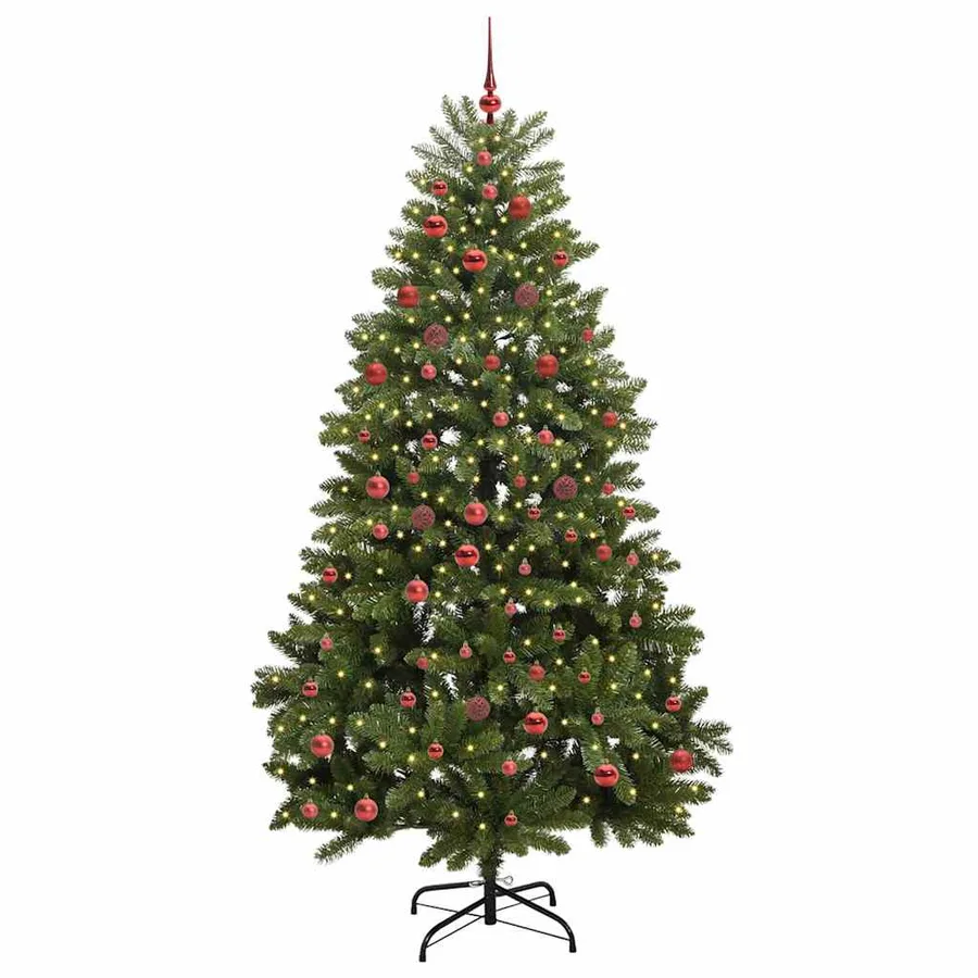 Sapin de Noël artificiel avec 300 LED Vert 210 cm PVC et métal - 3