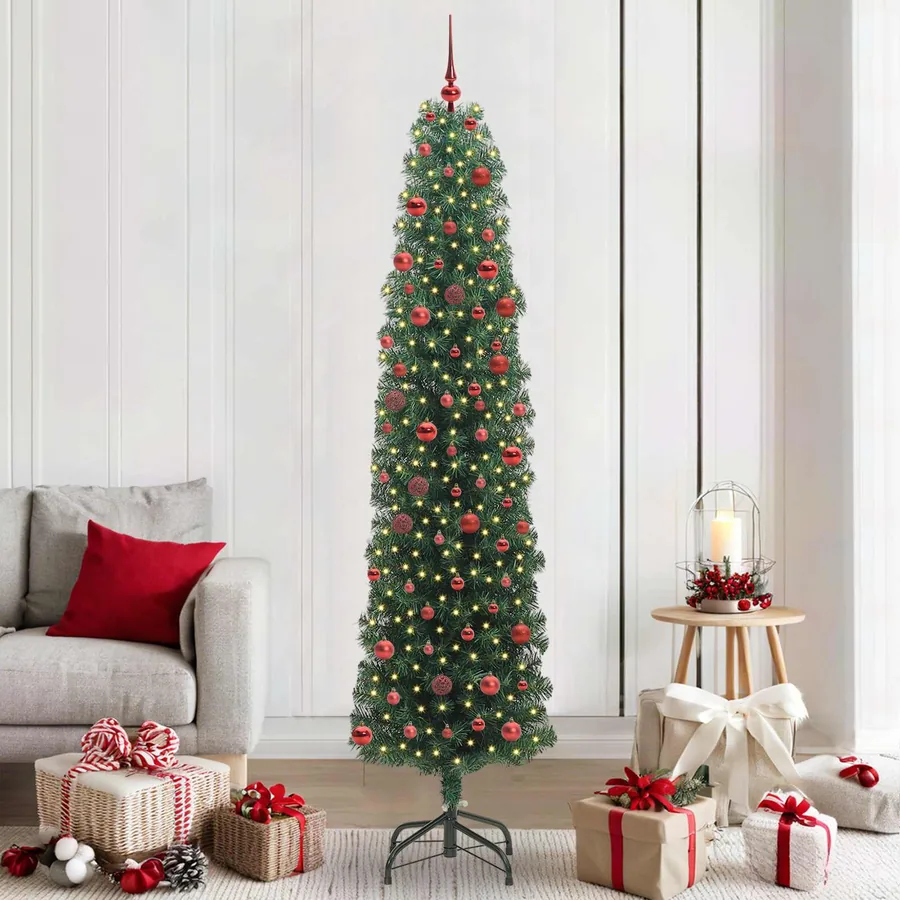 Sapin de Noël artificiel Vert 210 cm PVC et acier et plastique