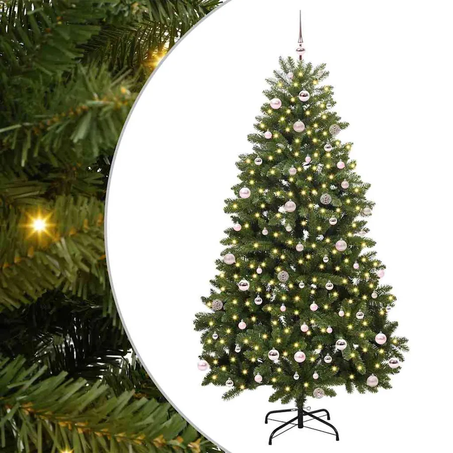 Sapin de Noël artificiel avec 300 LED Vert 240 cm PVC et métal - 2