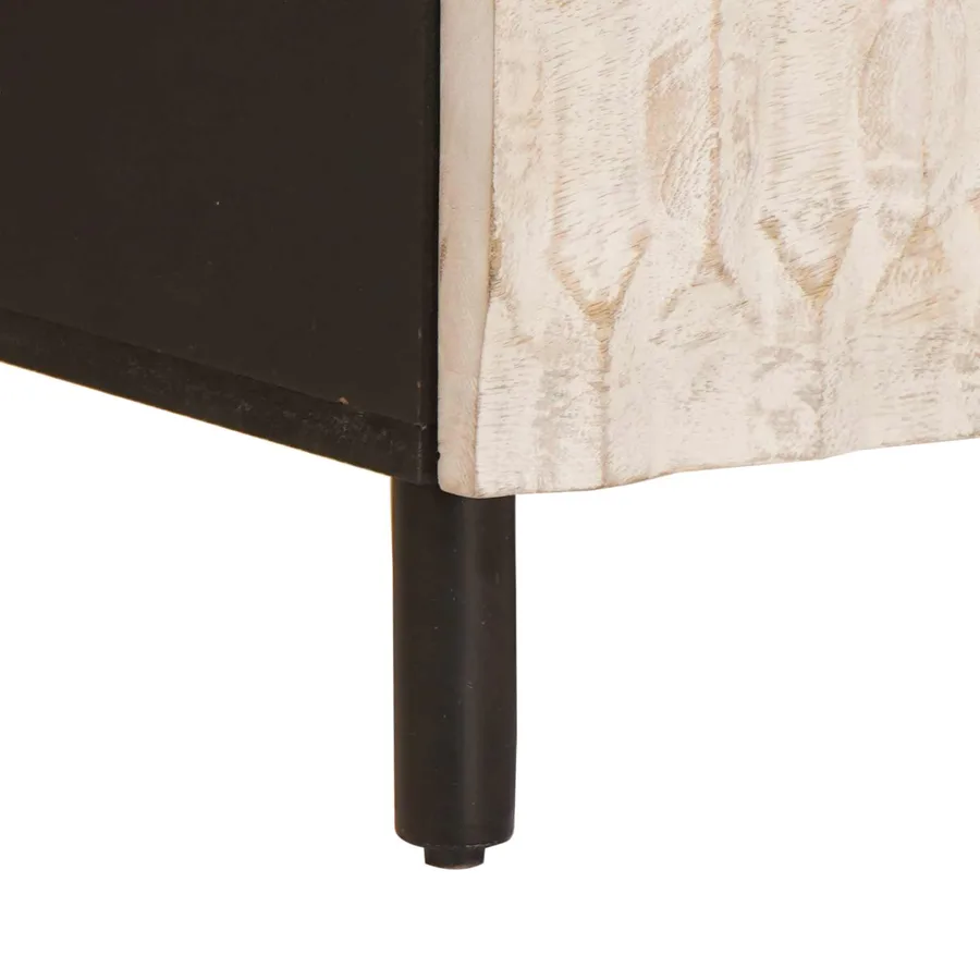 Meuble TV avec tiroir Finition Lavage Blanc 100 x 33 x 46 cm - 8