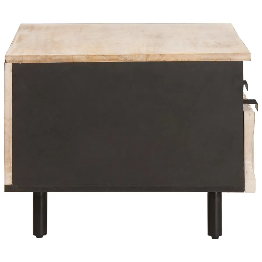 Table basse Blanc 80 x 54 x 40 cm Bois de mangue massif - 4