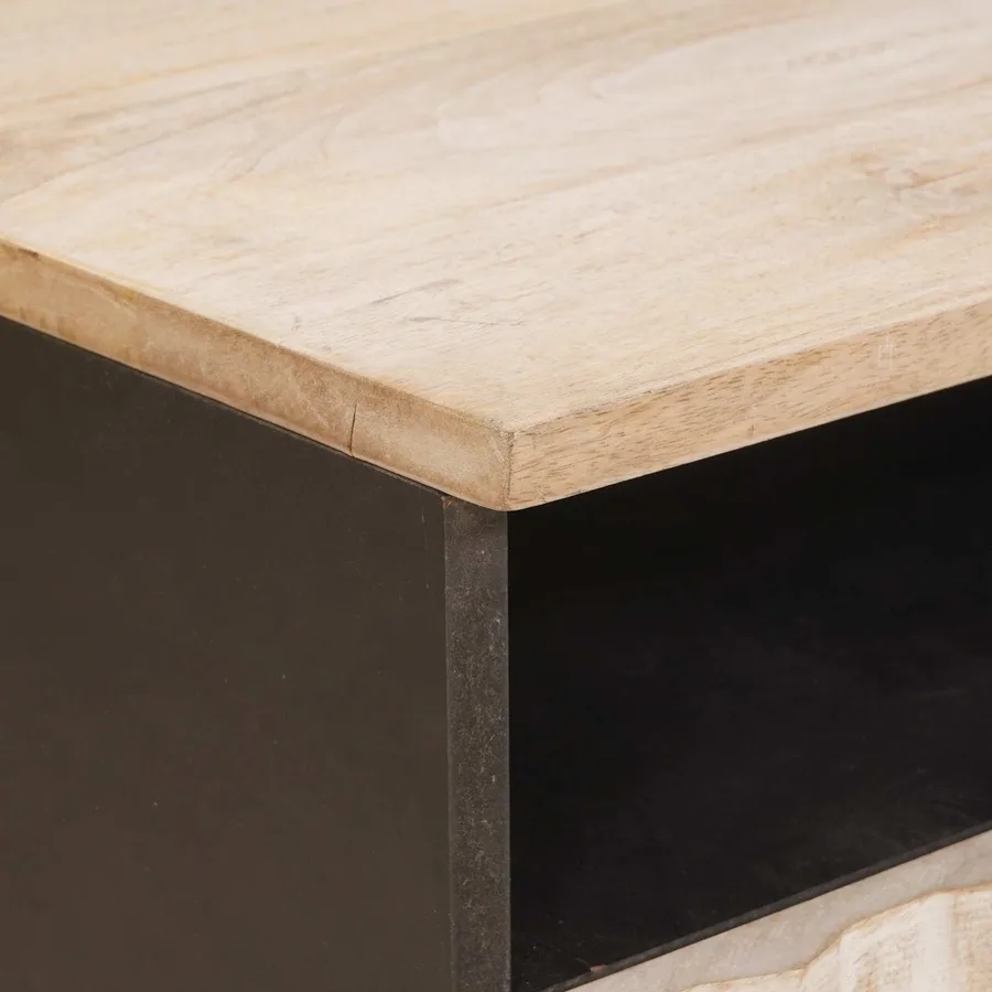 Table basse Blanc 80 x 54 x 40 cm Bois de mangue massif - 6