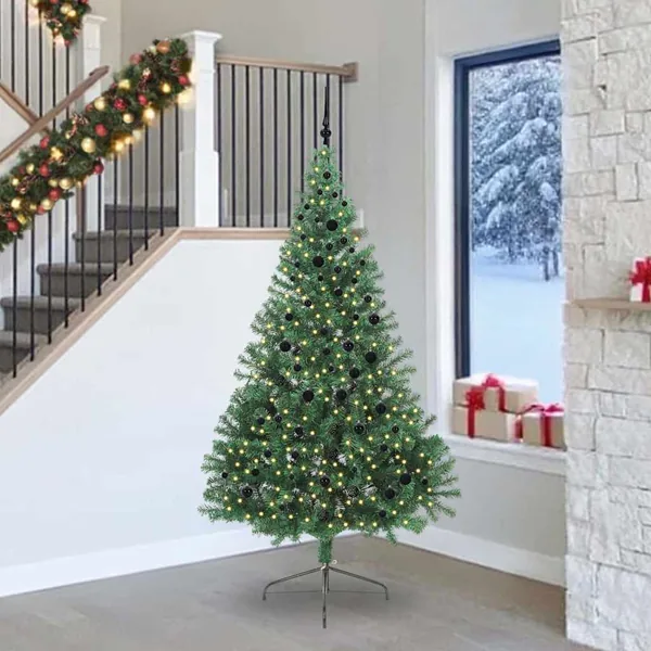 Sapin de Noël artificiel pré-éclairé Vert 240 cm PVC
