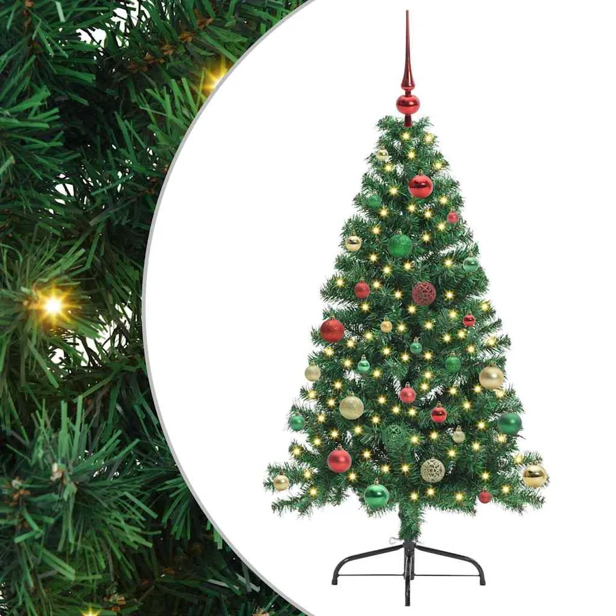 Sapin de Noël artificiel pré-éclairé Vert 150 cm PVC - 2