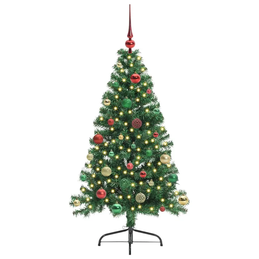Sapin de Noël artificiel pré-éclairé Vert 150 cm PVC - 3