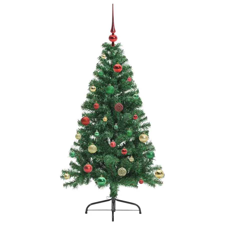 Sapin de Noël artificiel pré-éclairé Vert 150 cm PVC - 6