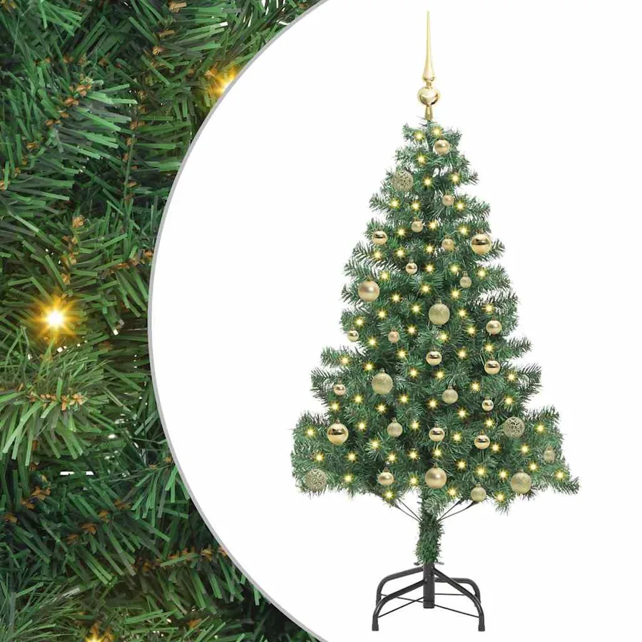 Sapin de Noël avec 150 LED avec support Vert 150 cm PVC - 2