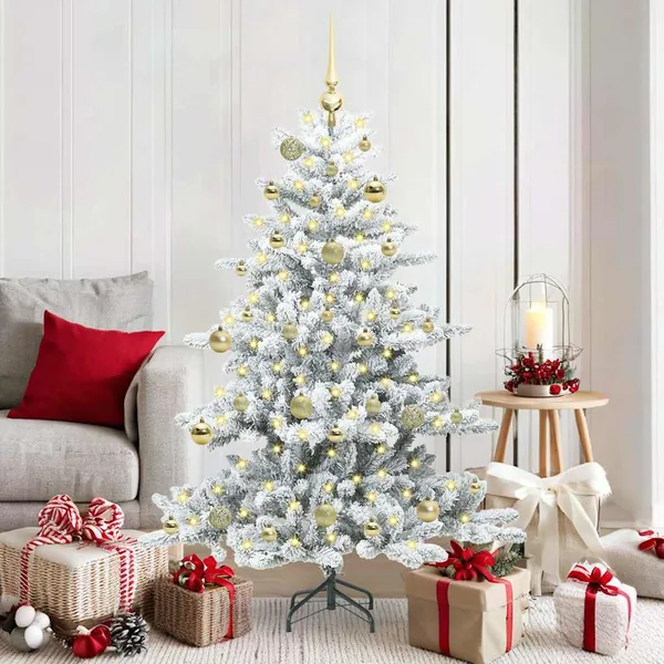Sapin de Noël Artificiel à Branches Articulées Blanc 150 cm