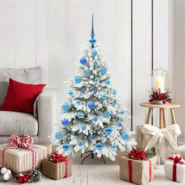 Sapin de Noël artificiel avec 150 LED Blanc 120 cm PE et PVC