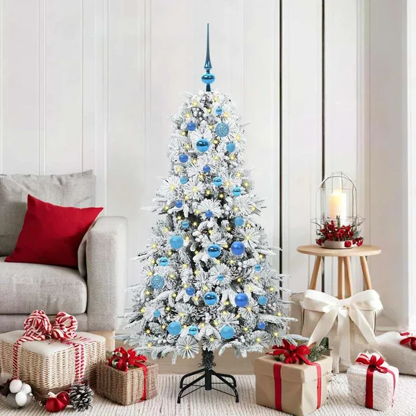 Sapin de Noël Artificiel à Branches Articulées Blanc 150 cm