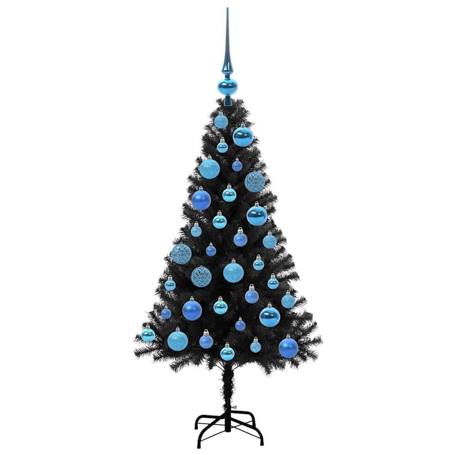 Sapin de Noël avec 150 LED avec support Noir 120 cm PVC - 4