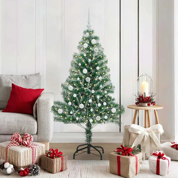 Arbre de Noël artificiel floconné de neige avec lumière LED