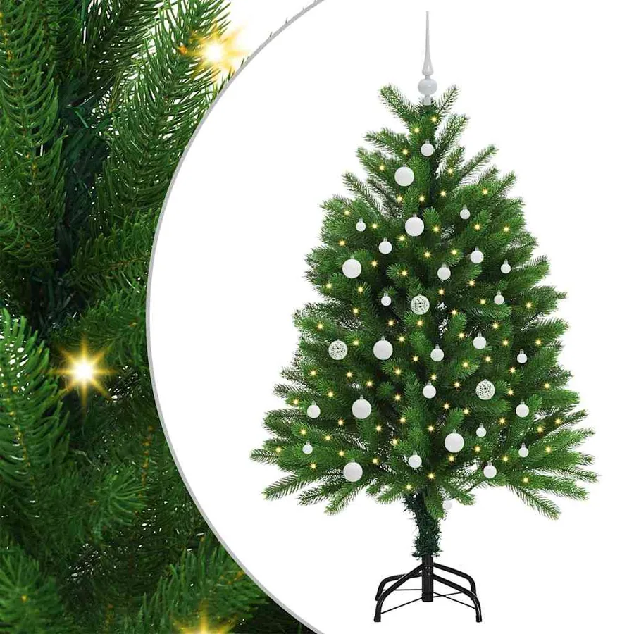 Sapin de Noël avec 150 LED avec support Vert 120 cm PE - 2
