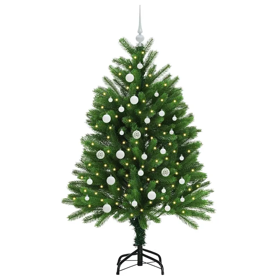 Sapin de Noël avec 150 LED avec support Vert 120 cm PE - 3