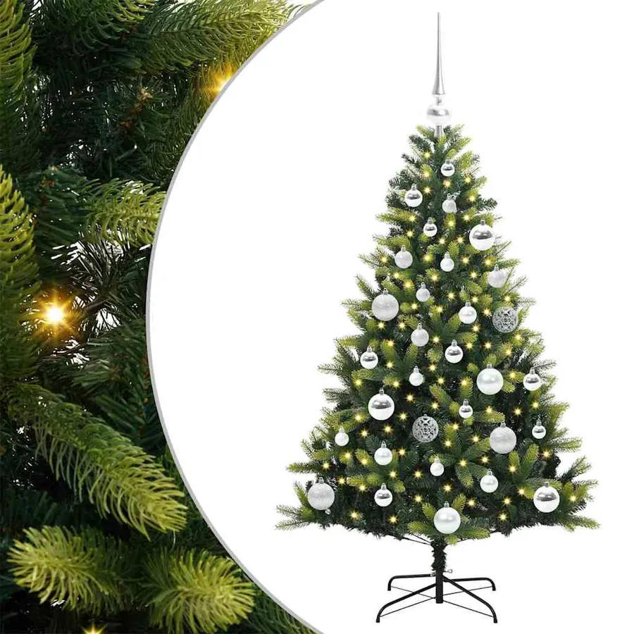 Arbre de Noël artificiel à charnières 150 LED Vert 120 cm - 2