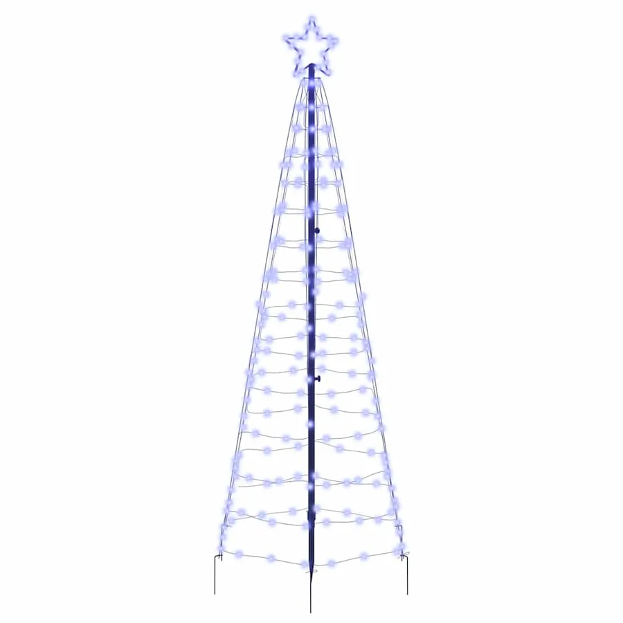 Arbre de Noël LED avec piquets au sol Bleu 250 cm Fer - 2