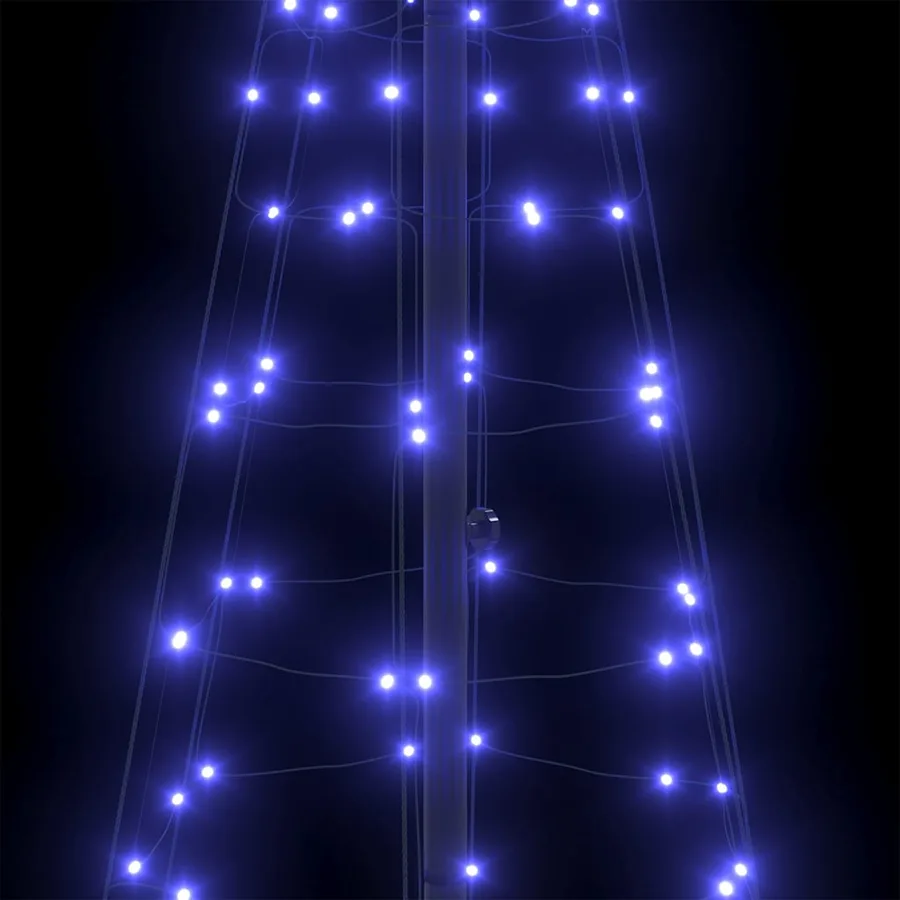 Arbre de Noël LED avec piquets au sol Bleu 250 cm Fer - 7