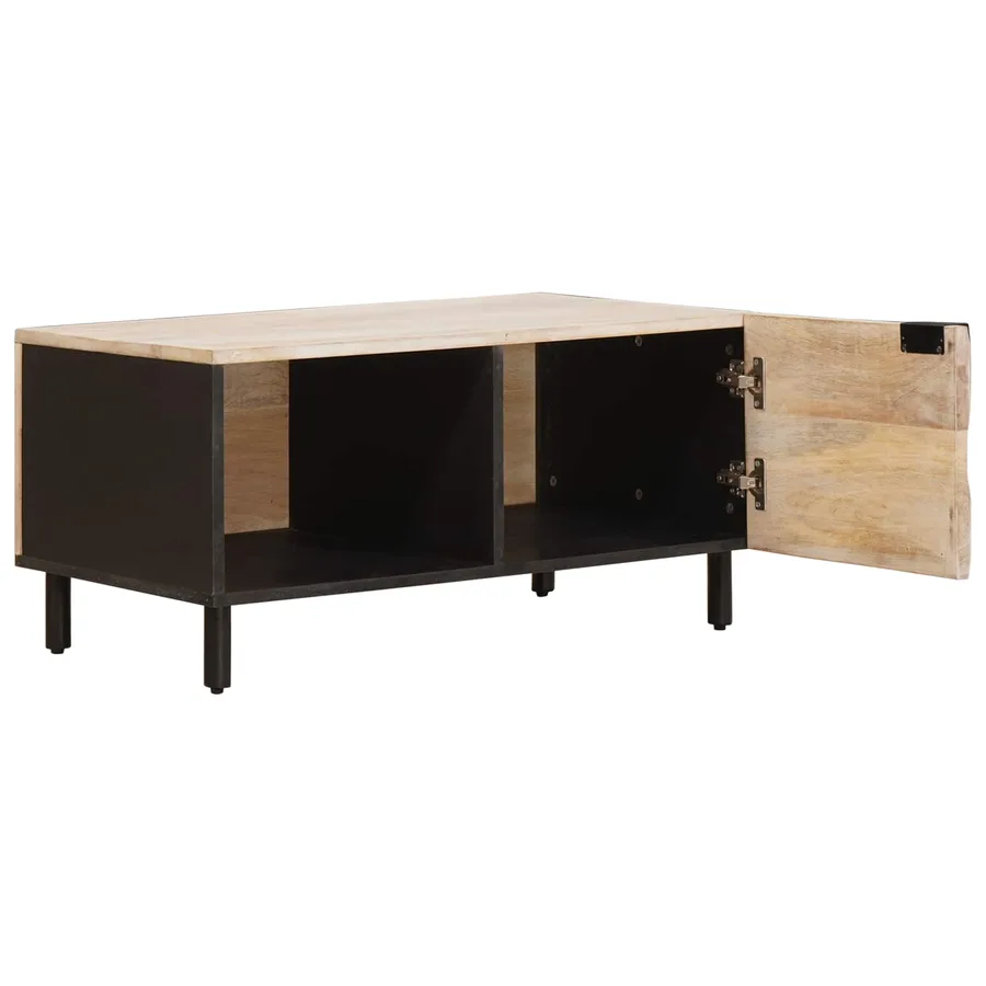 Table basse Blanc 80 x 50 x 40 cm Bois de mangue massif - 2