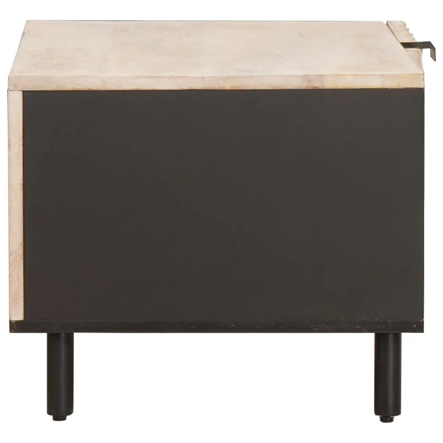 Table basse Blanc 80 x 50 x 40 cm Bois de mangue massif - 4