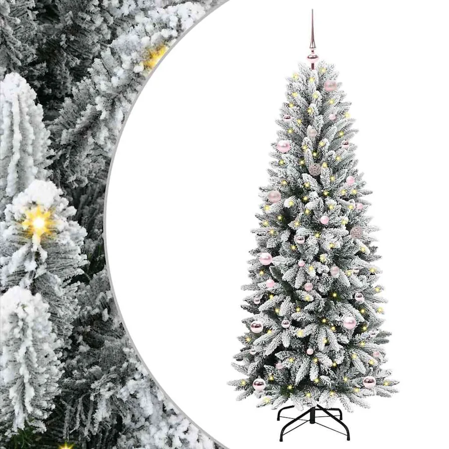 Sapin de Noël artificiel avec 150 LED avec support Blanc 150 cm