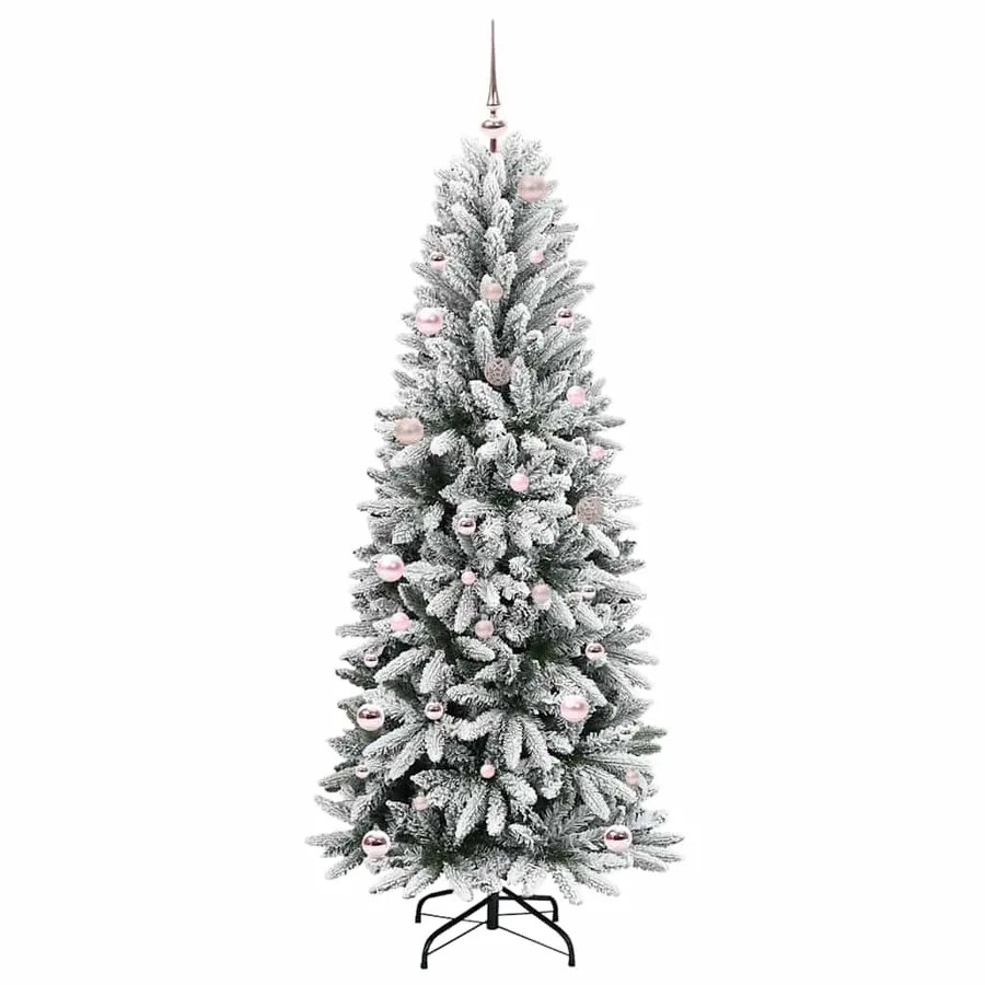 Sapin de Noël artificiel avec 150 LED avec support Blanc 150 cm - 3