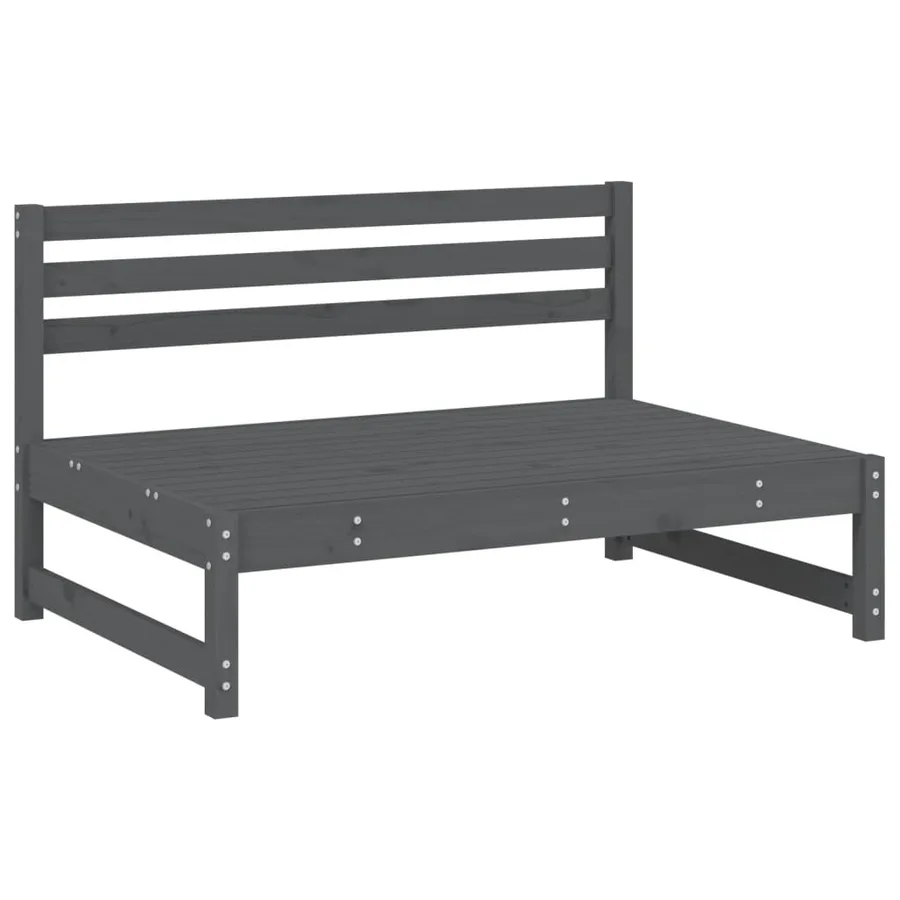 Salon de jardin 2 pcs gris bois massif de pin - 3