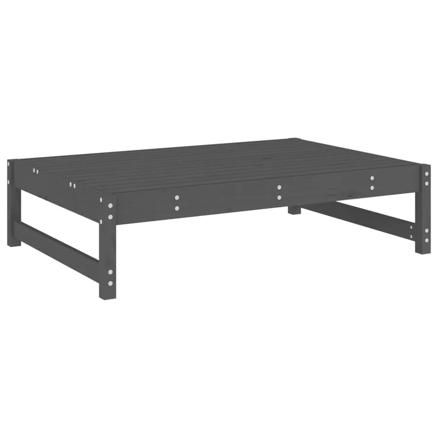 Salon de jardin 2 pcs gris bois massif de pin - 4